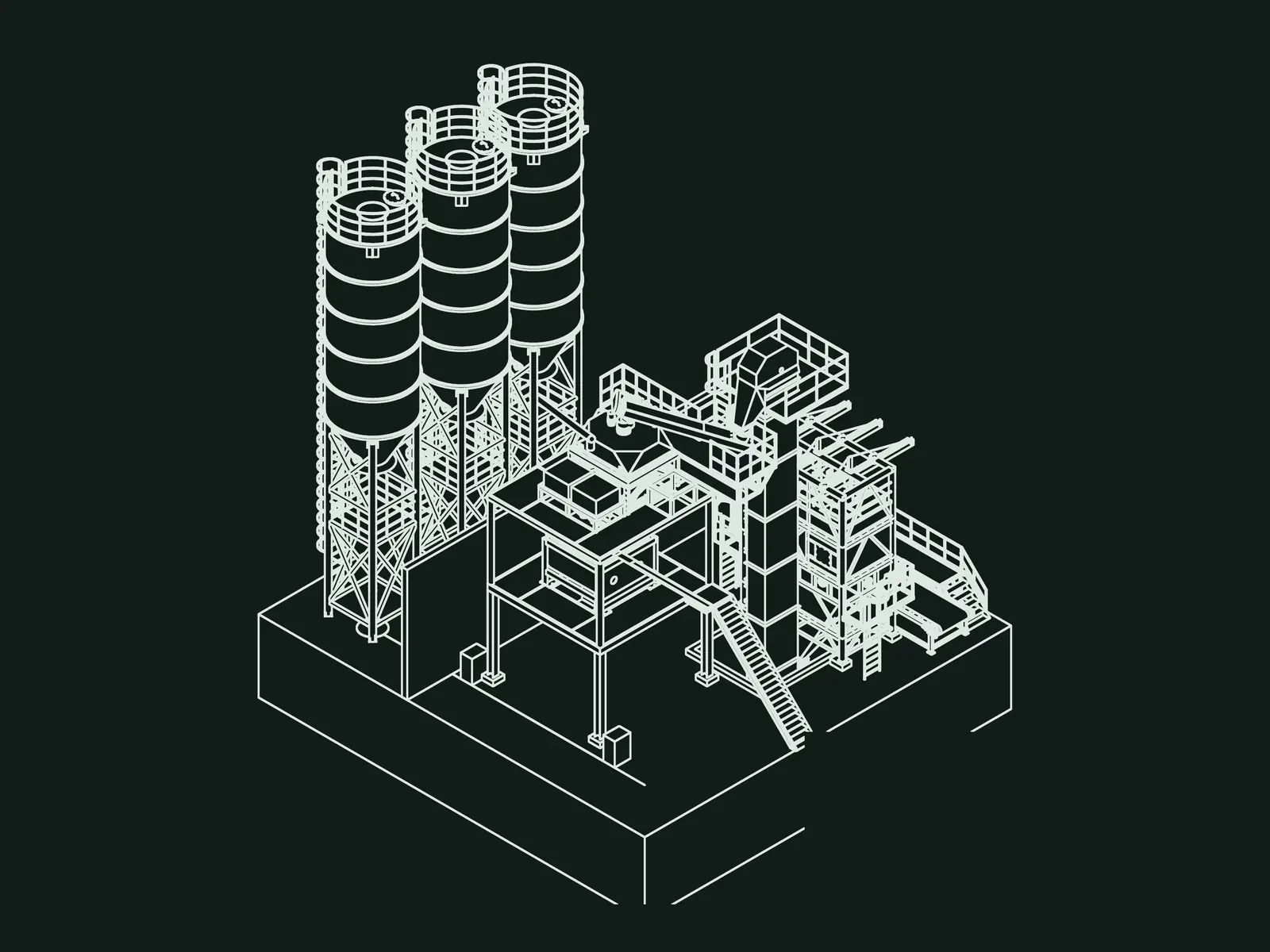 Isometric general arrangement: 4000 L hazardous-waste line, Guangdong, China