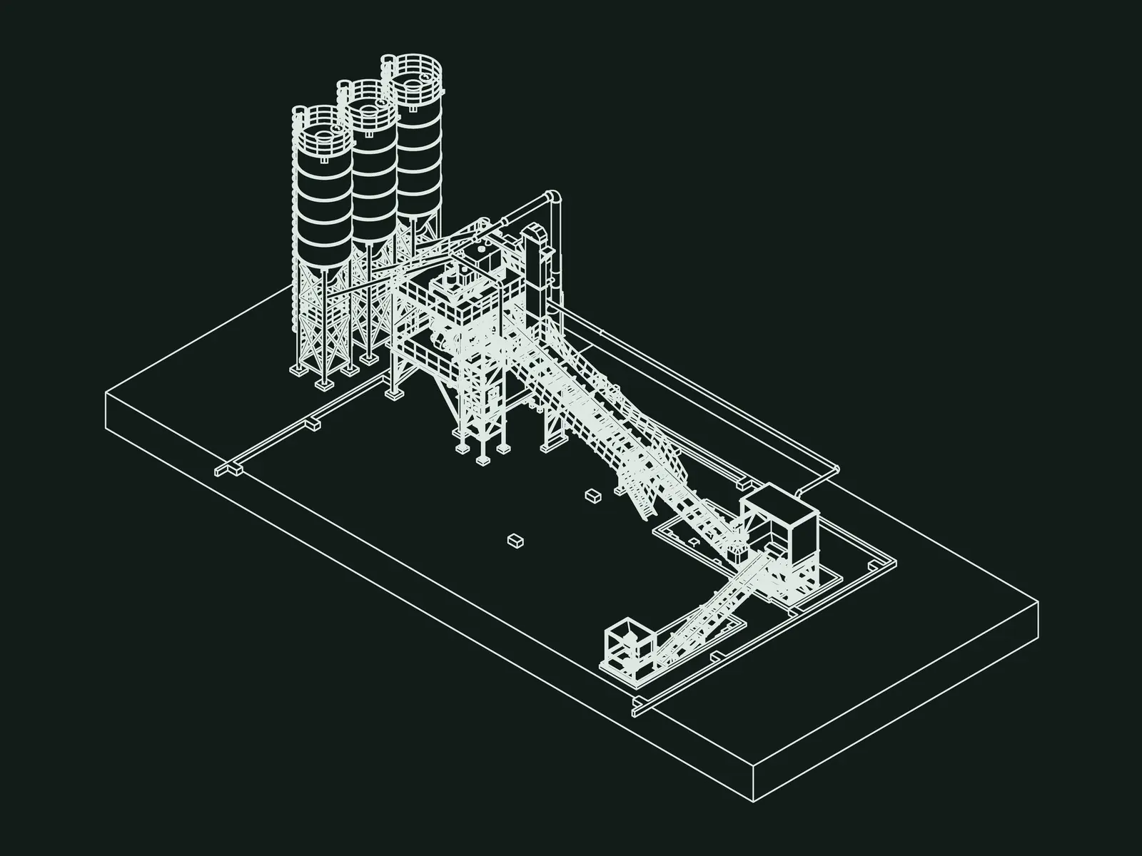 Isometric general arrangement: 3000 L hazardous-waste line, Shanxi, China
